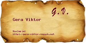 Gera Viktor névjegykártya